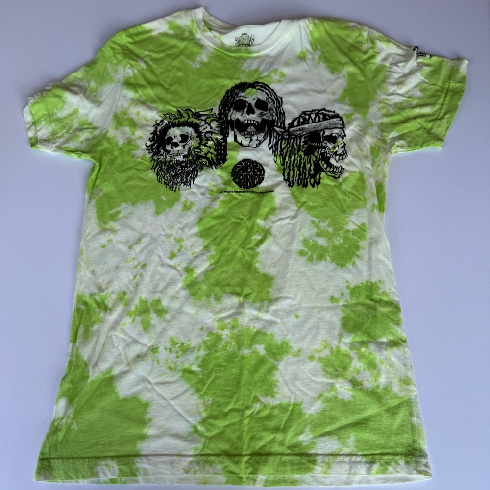 Flatbush Zombies Official Merch Neon Green ALBUMS T Shirt Medium RARE! 2018